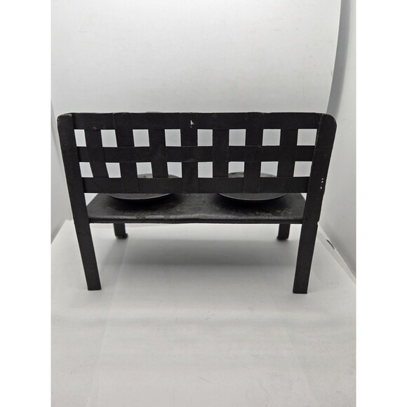 Metal Sculpture Weaved Bench Candle Holder - Picture 3 of 9